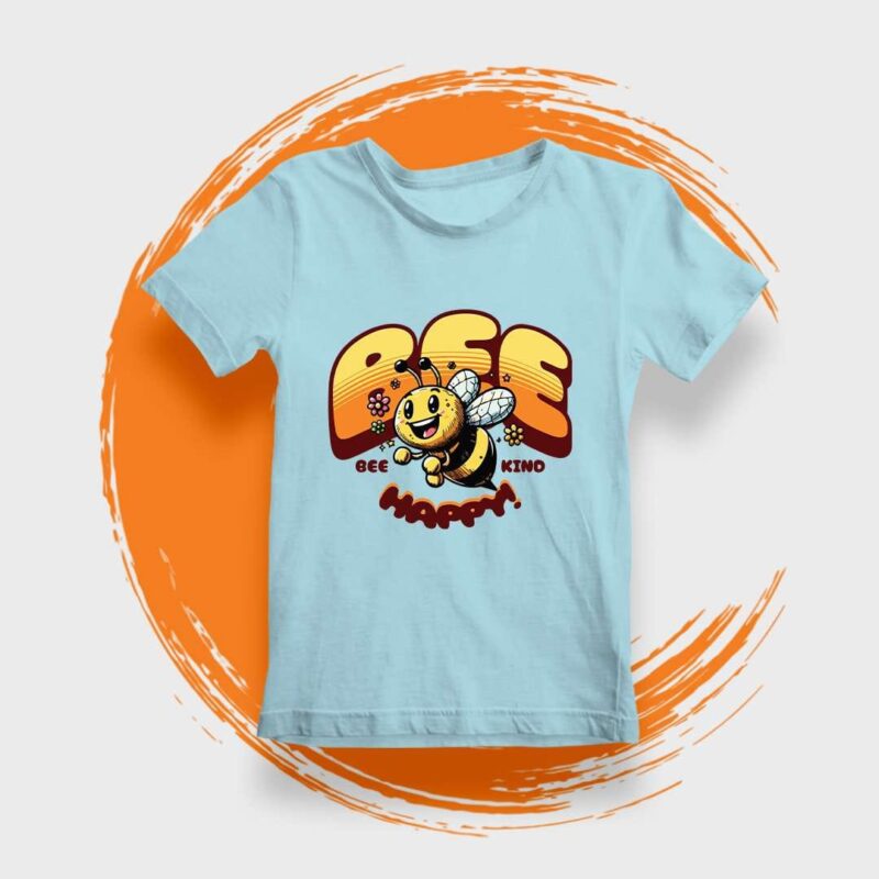 Bee Happy Unisex Kids Tshirt