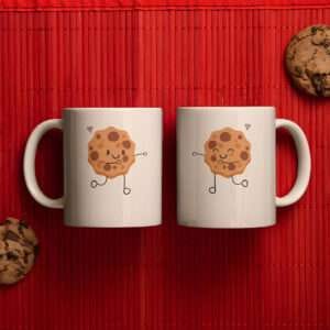 Adorable Cookie Couple Mug Set