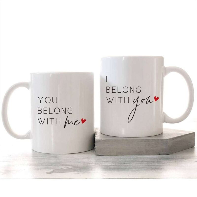 "You Belong With Me" & "I Belong With You" Couple Mug Set