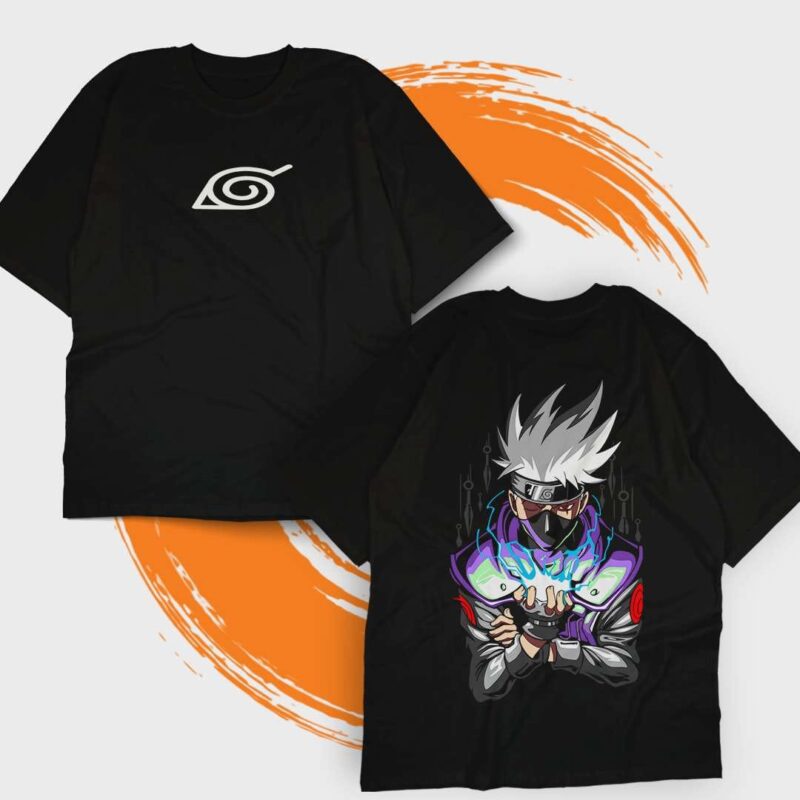 Kakashi Lightning Mode Oversized Tshirt Unisex – Chidori Unleashed