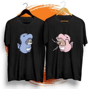 Cute Tom And Jerry Couple T-Shirts – Playful Cartoon Matching Set