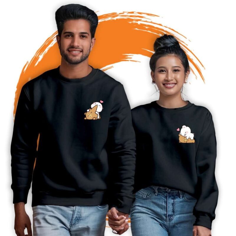 His Angel, Her Guardian Wings Couple Sweatshirts