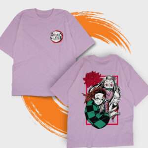 Tanjiro & Nezuko Floral Bond Oversized Tshirt Unisex – Demon Slayer Duo Edition