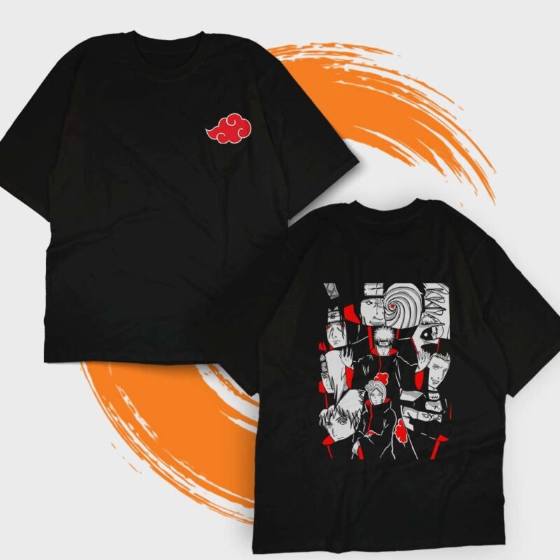 Akatsuki Team Oversized T-Shirt Unisex  – Naruto Anime Inspired Tee