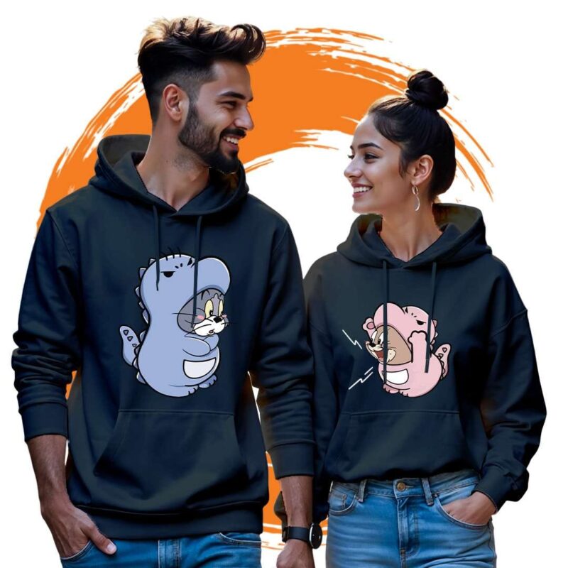 Cute Tom And Jerrry Couple Hoodie – Playful Cartoon Matching Set