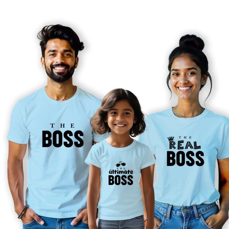 Family Boss Squad – Matching UnisexT-Shirt Set for Dad, Mom & Kid