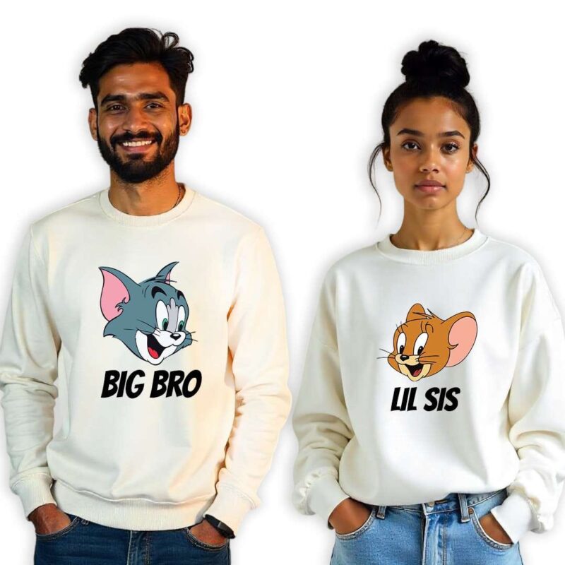 Big Bro & Lil Sis Tom & Jerry Sibling Sweatshirt Set