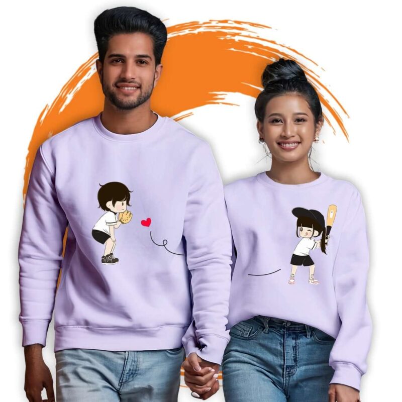 Kadhal Cricket Couple Sweatshirt