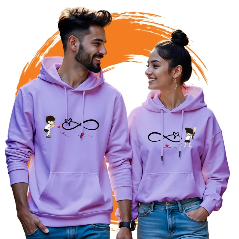 Kadhal Cricket Infinity Couple Hoodie