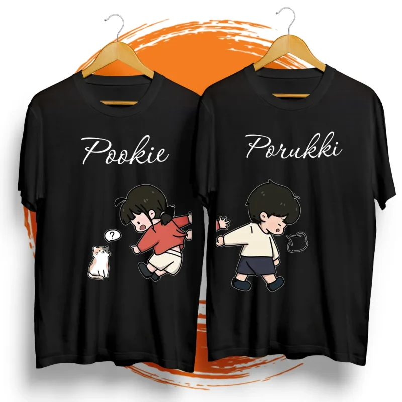 Cute Pokkie & Porukki Couple Tshirt