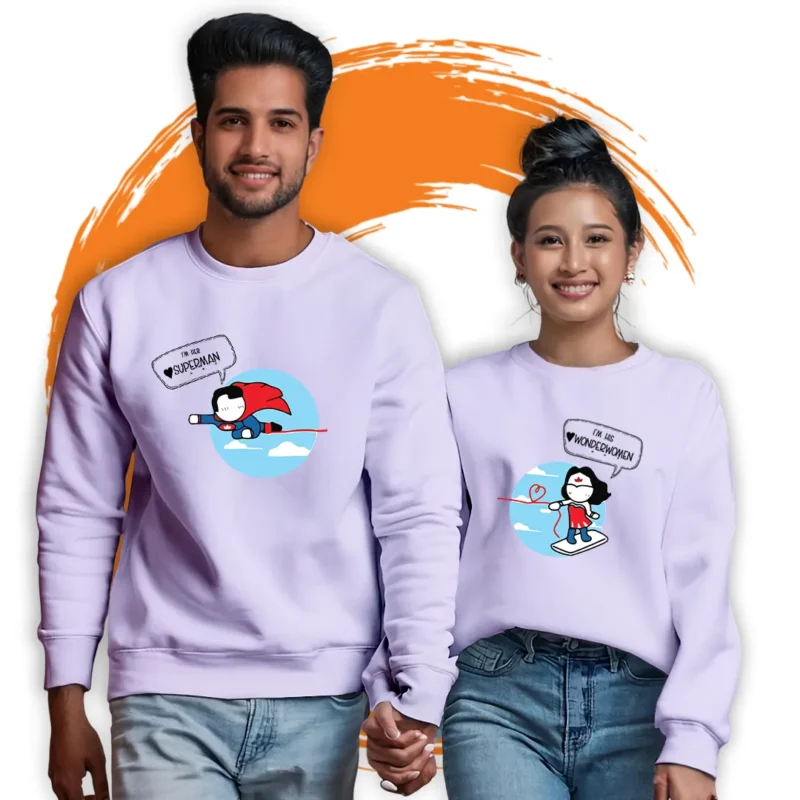 Her Superman & His Wonderwomen Couple Sweatshirt